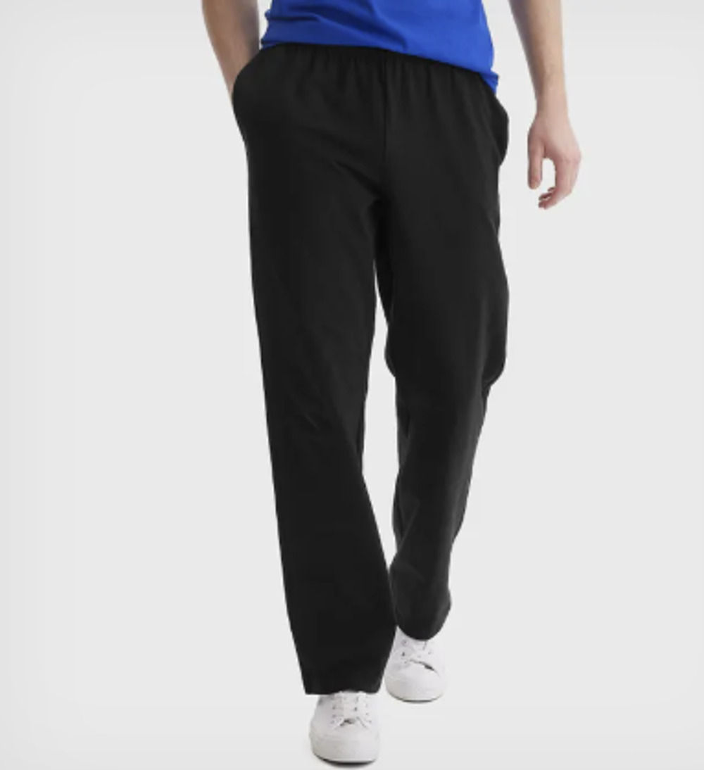 Hanes Essentials Mens XL Black Essentials Cotton Jersey Lounge Sweatpants L26-22